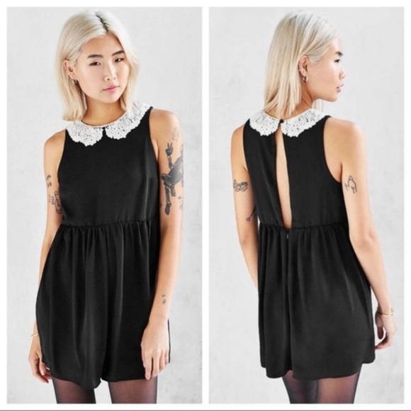 Urban Outfitters Pants - UO Cooperative Lace Peter Pan Collar Romper